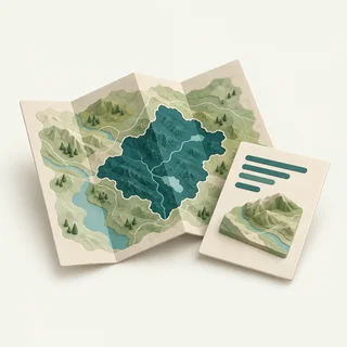 Finished thematic map and report representing a spatial result ready to communicate.